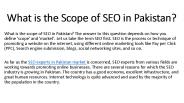 What is the scope of SEO in Pakistan.?