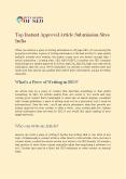 Top Instant Approval Article Submission Sites India PowerPoint PPT Presentation