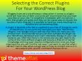 Selecting the Correct Plugins For Your WordPress Blog PowerPoint PPT Presentation
