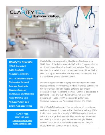 ClarityTel VoIP Healthcare Solutions 2021