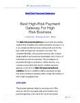 Best High-Risk Payment Gateway For High-Risk Gateway PowerPoint PPT Presentation