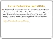 Free vs. Paid Antivirus - Best of 2021