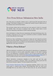 Free Press Release Submission Sites India