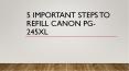 5 Steps to Refill CANON PG- 245XL PowerPoint PPT Presentation