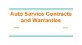Auto Service Contracts and Warranties (1) PowerPoint PPT Presentation