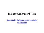 Get the Best biology Assignment Help In Australia
