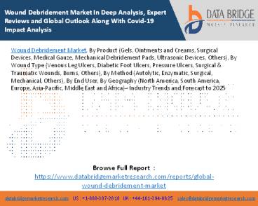 Wound Debridement Market In Deep Analysis, Expert Reviews and Global Outlook Along With Covid-19 Impact Analysis