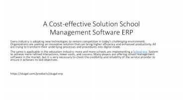 A Cost-effective Solution School Management Software ERP