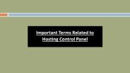 Important Terms Related to Hosting Control Panel
