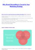 Why Brand Storytelling is Crucial to Your Marketing Strategy PowerPoint PPT Presentation