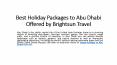 Abu Dhabi Holiday Packages, Book Abu Dhabi Tour Packages | Brightsun Travel