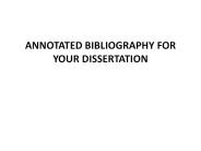 Annotated Bibliography for Your Dissertation