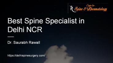 Best Spine Specialist in Delhi NCR