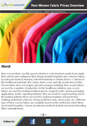 Non Woven Fabric Prices, News, Database, Trends | ChemAnalyst