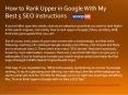 How to Rank Upper in Google With My Best 5 SEO Instructions PowerPoint PPT Presentation