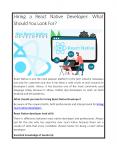 Hiring a React Native Developer: What Should You Look For? PowerPoint PPT Presentation