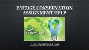 Energy Conservation Assignment help