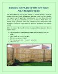 Enhance Your Garden with New Fence Panel Supplies Online PowerPoint PPT Presentation