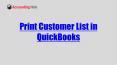 Print Customer List in QuickBooks PowerPoint PPT Presentation