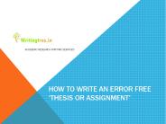 Thesis writing services
