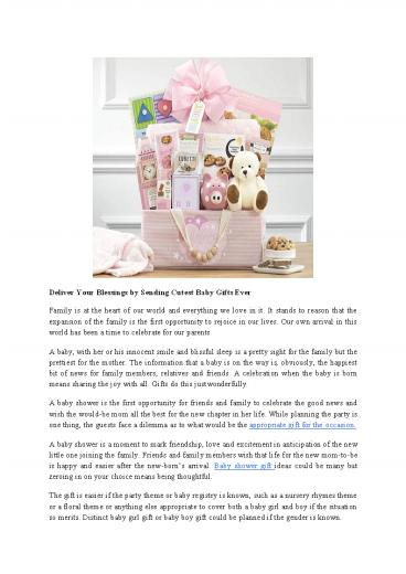 Deliver Your Blessings by Sending Cutest Baby Gifts Ever