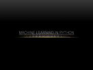 machine learning in python