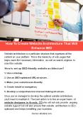 How To Create Website Architecture That Will Enhance SEO PowerPoint PPT Presentation
