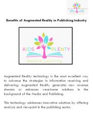 Benefits of Augmented Reality in Publishing Industry