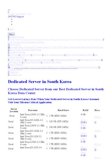 South Korea Dedicated Server