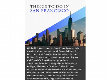 Things to do in San Francisco
