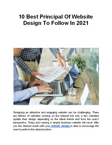 10 Best Principal Of Website Design To Follow In 2021