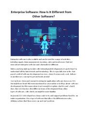 Enterprise Software: How Is It Different from Other Software?
