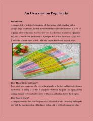 An Overview on Pogo Sticks