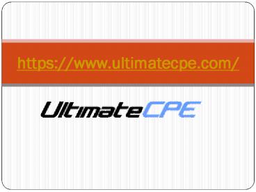 CPE For CPA'S | Self-Study CPE Courses | Ultimate CPE