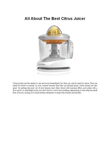 All About The Best Citrus Juicer