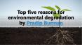 Top five reasons for environmental degradation by Pradip Burman PowerPoint PPT Presentation