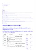 Australia Dedicated Server PowerPoint PPT Presentation