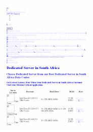 South Africa Dedicated Server