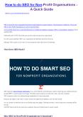 How to do SEO for Non-Profit Organisations – A Quick Guide PowerPoint PPT Presentation