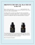 BROWN'S CBD Offer the Best CBD Oil in the UK