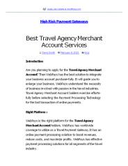 Best Travel Agency Merchant Account Services