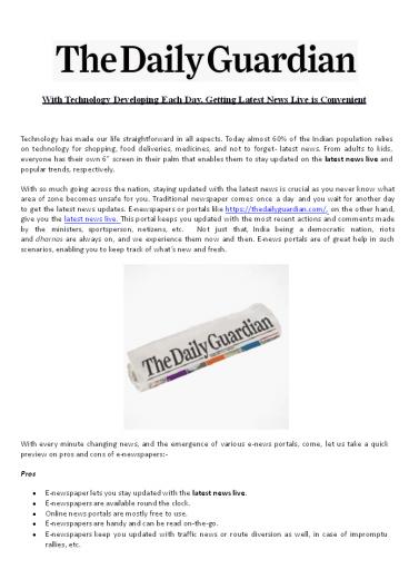 With Technology Developing Each Day, Getting Latest News Live is Convenient (1)