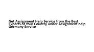 Assignment help Germany Service