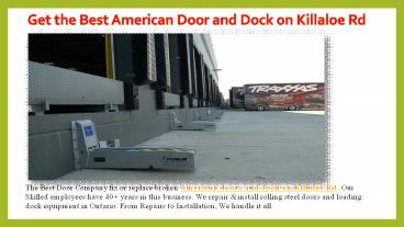 Best Commercial Door Installation Services in Killaloe Rd