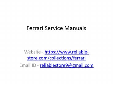 Ferrari Service Manuals