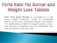 FAT BURNER & NATURAL WEIGHT LOSS SUPPLEMENT-KETO FORTE SPAIN