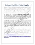 Stainless Steel Pipe Fitting Supplier PowerPoint PPT Presentation