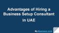 Advantages of Hiring a Business Setup Consultant  in UAE PowerPoint PPT Presentation