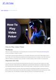 How to Play Video Poker PowerPoint PPT Presentation