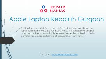 Apple Laptop Repair & Service Center In Gurgaon - RepairManiac